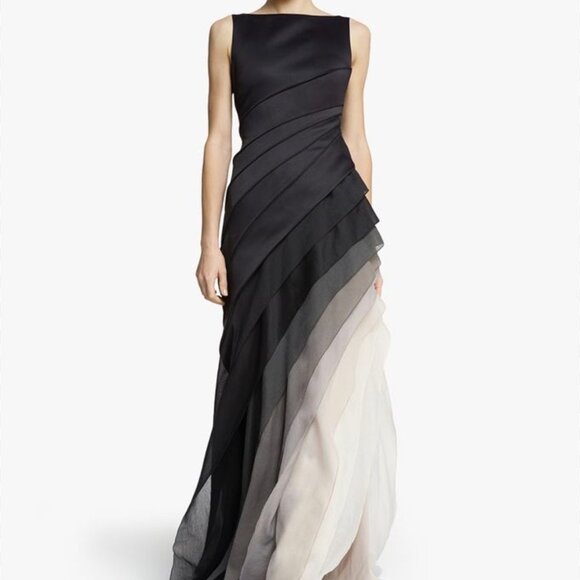 Halston Ombre Voile Satin Gown - Picture 1 of 6